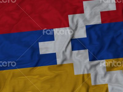 Close up of Ruffled Nagorno-Karabakh flag