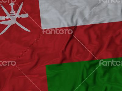 Close up of Ruffled Oman flag