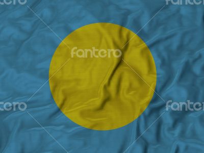 Close up of Ruffled Palau flag