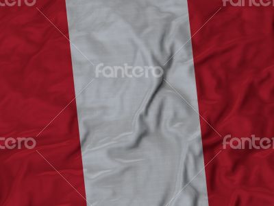 Close up of Ruffled Peru flag