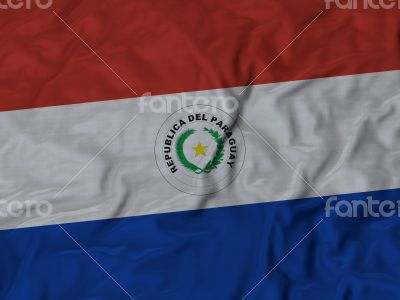 Close up of Ruffled Paraguay flag