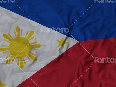 Close up of Ruffled Philippines flag