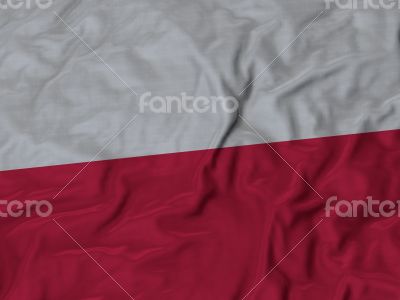 Close up of Ruffled Poland flag