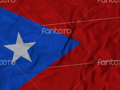 Close up of Ruffled Puerto Rico flag