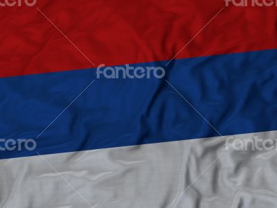 Close up of Ruffled Republika Srpska flag