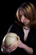girl with skull