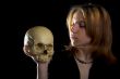 girl with skull