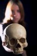 girl with skull