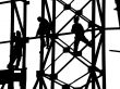 construction site, silhouettes