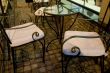 Vintage chairs with curls in cafe