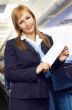 blond air hostess