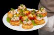 tartlets with salad on dish