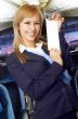 blond air hostess