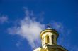 Church tower on blue sky