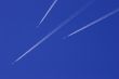 Jet airplane in blue sky