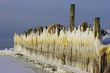 Ice-covered breakwater