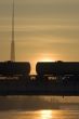 Freight wagons on a bridge