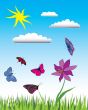 Flying butterflies