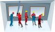 Team of construction workers