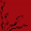 floral background on red background