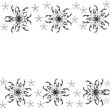 black flowers on white background