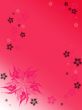Vertical pink background with color flowers