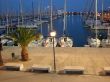 Night panorama of Barcelonian port. Port Olimpic