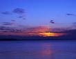 The saturated sunrise on gulf of Finland