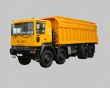 Yellow dumper on a white background
