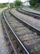 Rails of a tram way and old cross ties