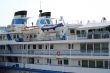 The motorship docked to the central quay