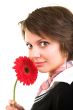 woman with flower