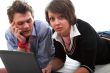 boy and girl with laptop