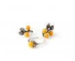 Silver ring and ear-rings with yellow stones