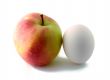 Red green apple and egg