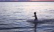boy on rhe sea sunset