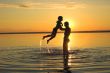 family and sunset