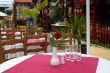 Rose on a cafe table