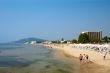 Beach with sunshades