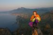 Girl looking on sunrise