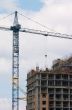 lifting crane building the house