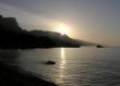 Sunrise on the sea beach in Crimea