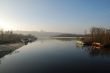 The river and sky and city Kiev