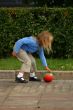 The girl with a ball