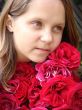 The girl with red roses
