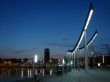 Night port. Bridge. Barcelona