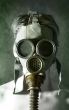 Portrait in gas mask
