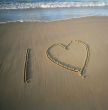 Heart on sand