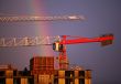 Construction crane and rainbow