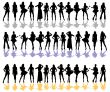 women silhouette color